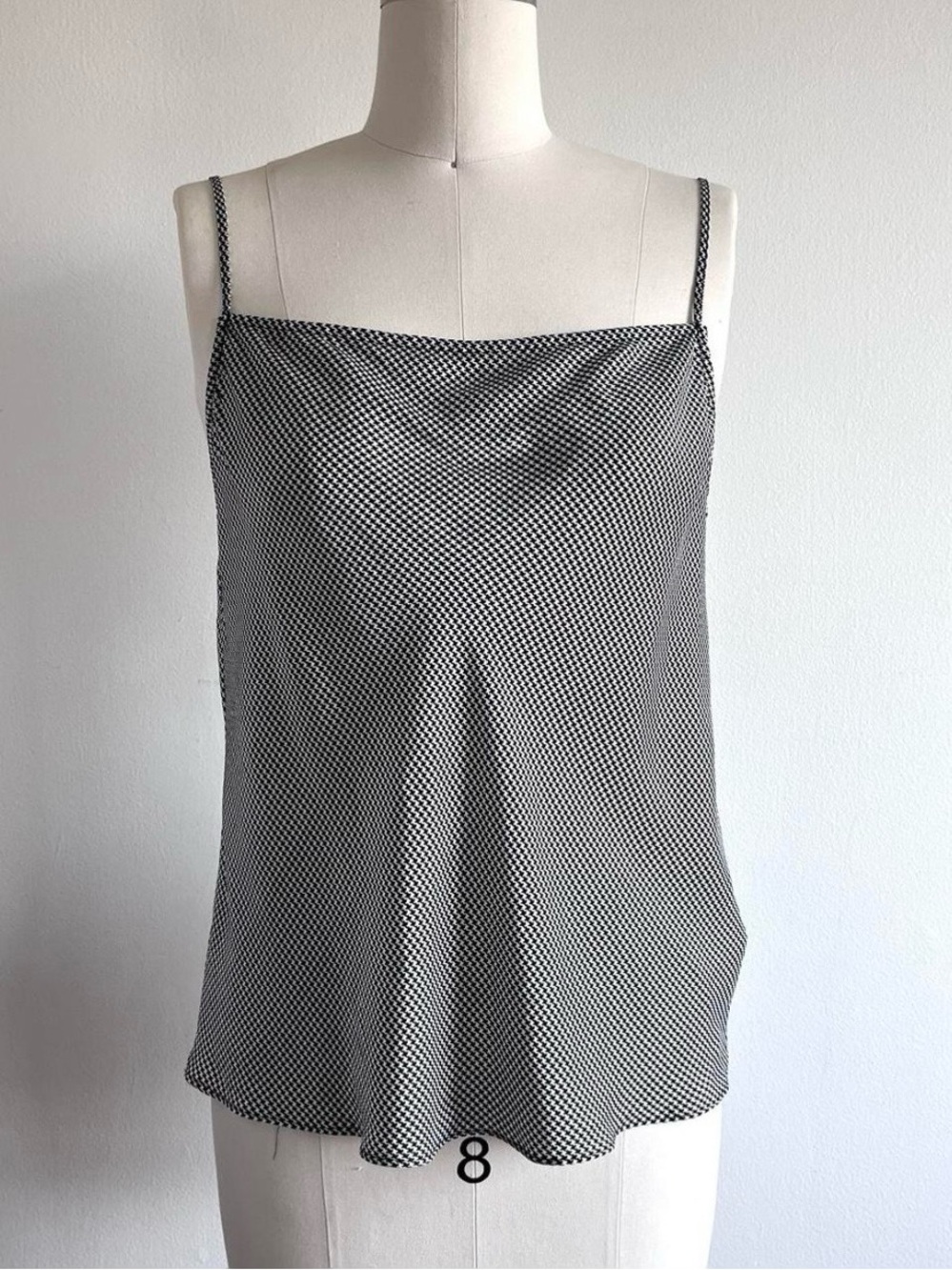 100% Silk Black and White Cami